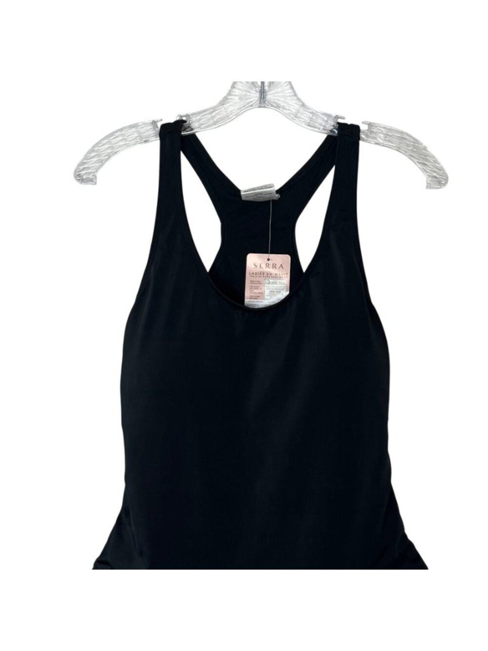 Serra One Piece Swimsuit Womens Large Black New Racerback - Picture 3 of 9